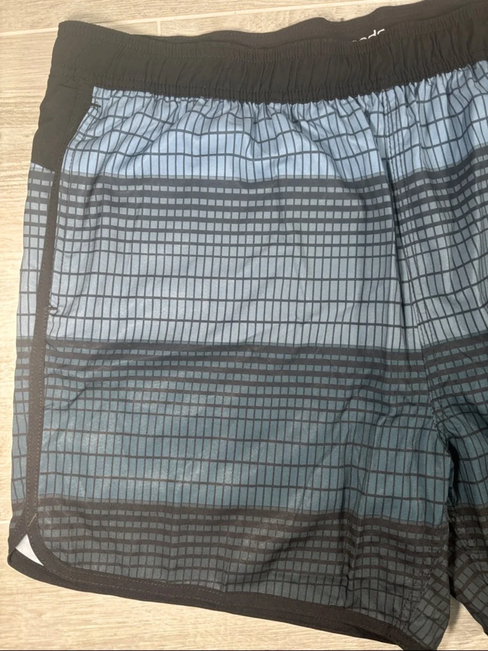 NWT Speedo Men's 2XL Swim Trunks Blue Grid Geometric Board Shorts UPF 50